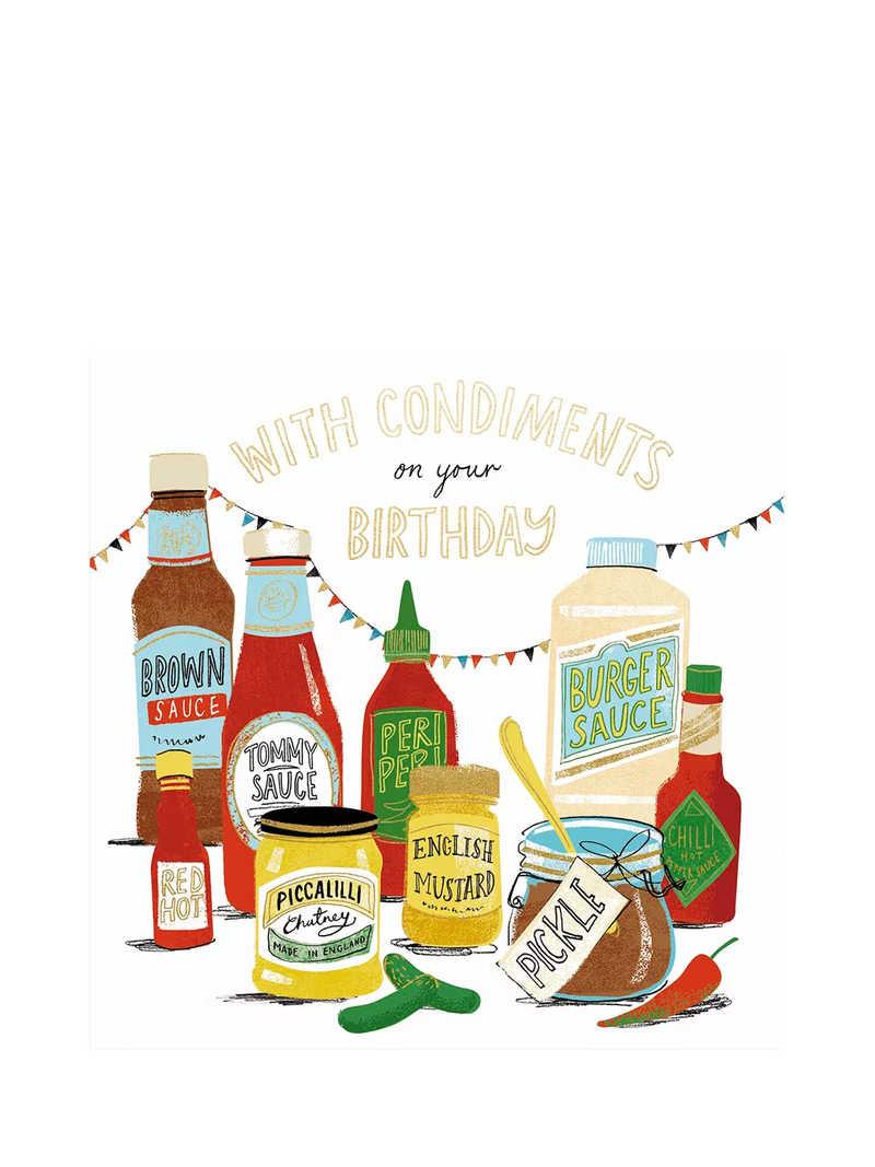 Woodmansterne condiments and sauces birthday card - British product