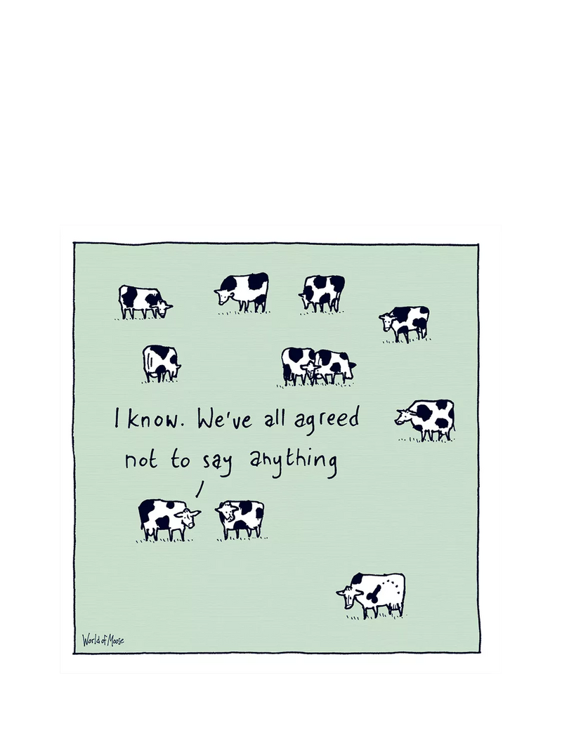 Woodmansterne Cows in a Field blank greeting card - British product