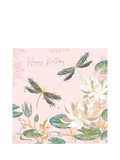 Woodmansterne dragonflies and lilies birthday card (British brand)