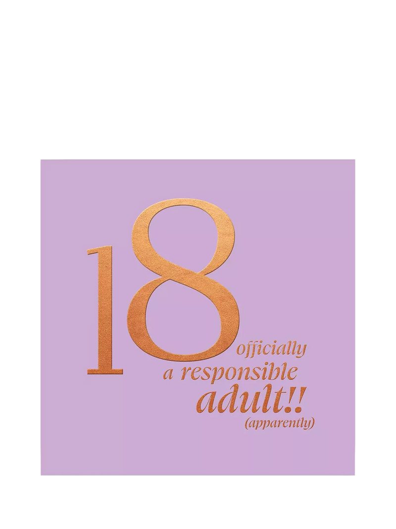 Woodmansterne 18th birthday card, imported from the UK