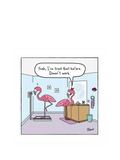 Woodmansterne Flamingo on Weighing Scales blank greeting card (British brand)