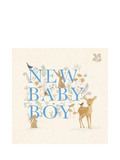 Woodmansterne baby boy card with deer design - British product