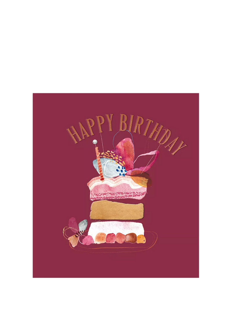 The Proper Mail Company abstract painted birthday card 144x135mm, imported from the UK