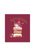 The Proper Mail Company abstract painted birthday card 144x135mm, imported from the UK