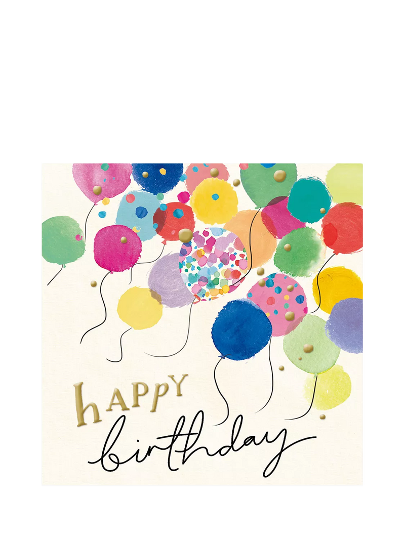 The Proper Mail Company textured balloons birthday card, imported from the UK