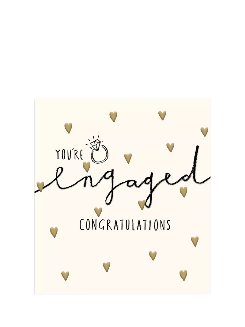 Proper Mail Company small hearts engagement card, imported from the UK