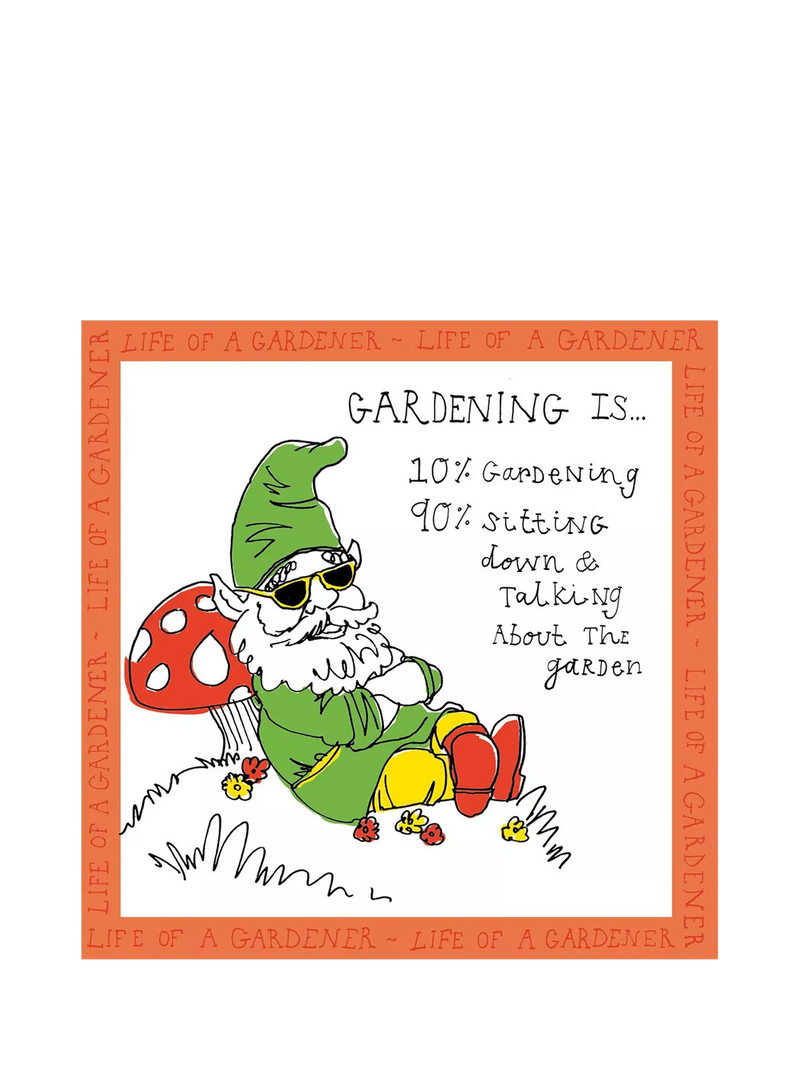 Woodmansterne garden gnome greetings card, imported from the UK