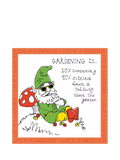 Woodmansterne garden gnome greetings card, imported from the UK