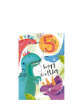 Woodmansterne Dinosaurs 5th birthday card, imported from the UK