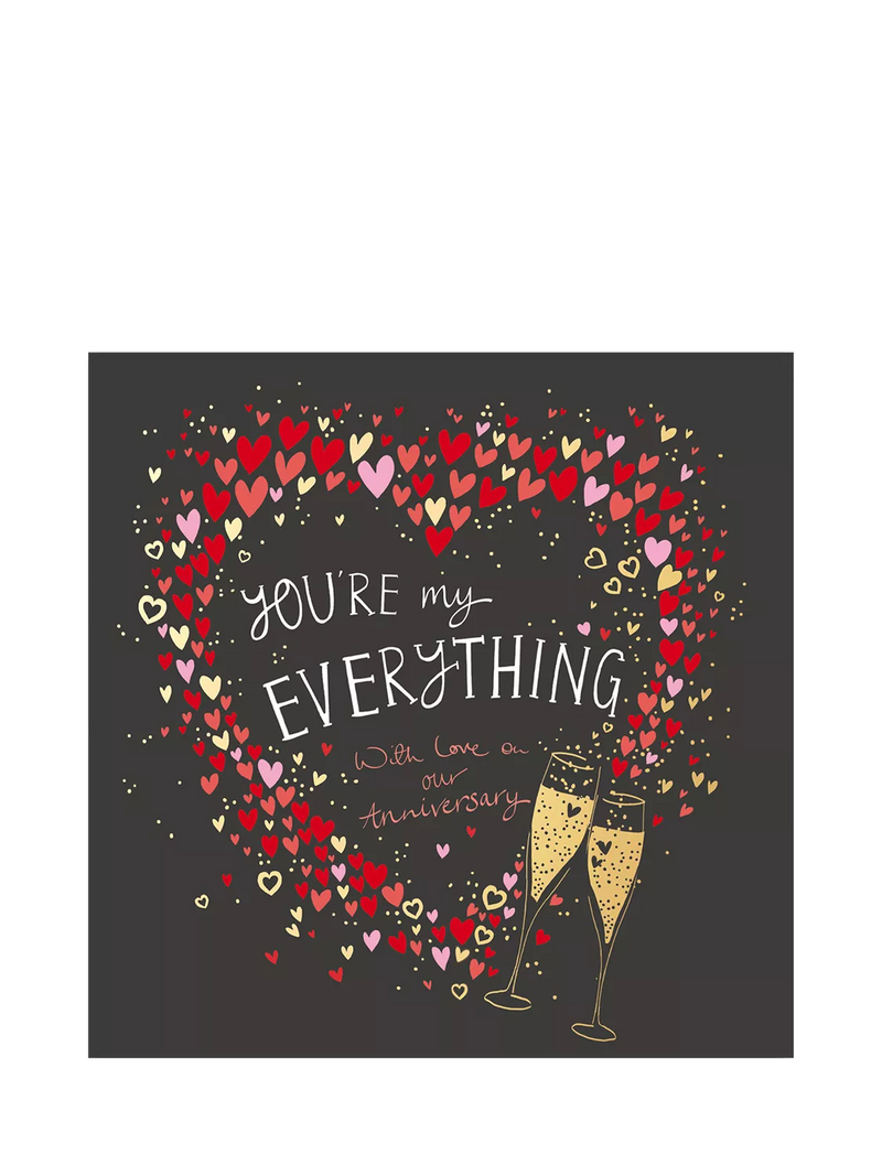 Woodmansterne Heart Of Hearts anniversary card red envelope, imported from the UK