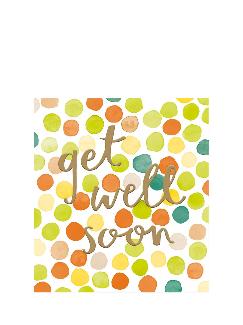 The Proper Mail Company polka dots get well soon card, imported from the UK
