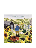 Woodmansterne Dad Birthday Card with man watering sunflowers (British brand)