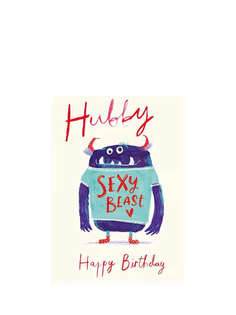 Woodmansterne monster husband birthday card (British brand)