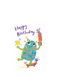 Woodmansterne monster skateboard birthday card, UK version