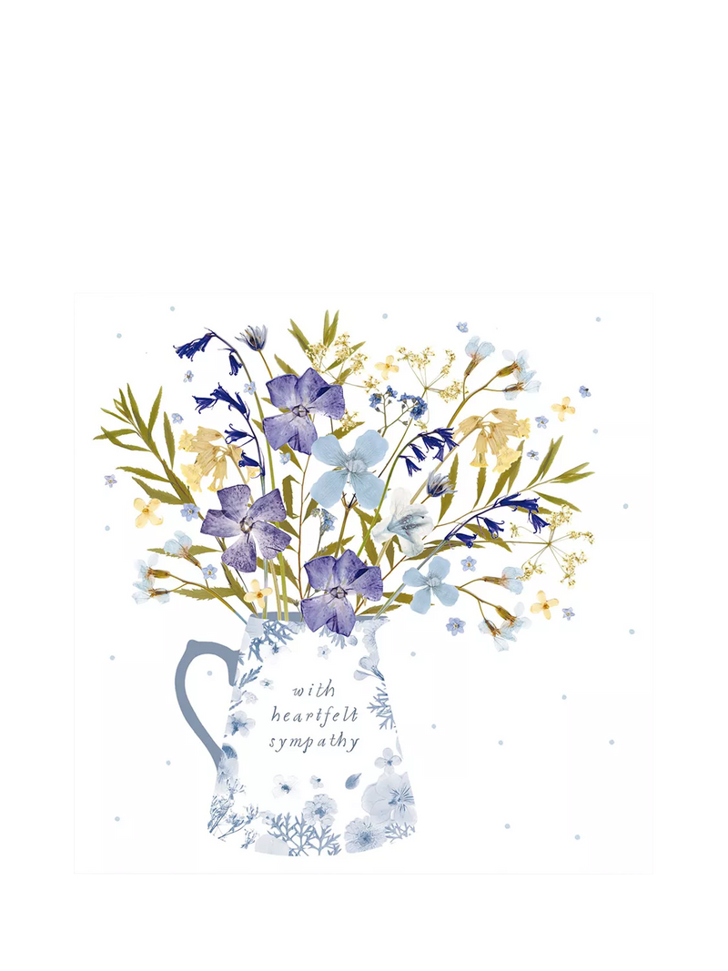 Woodmansterne pressed flowers sympathy card, UK version