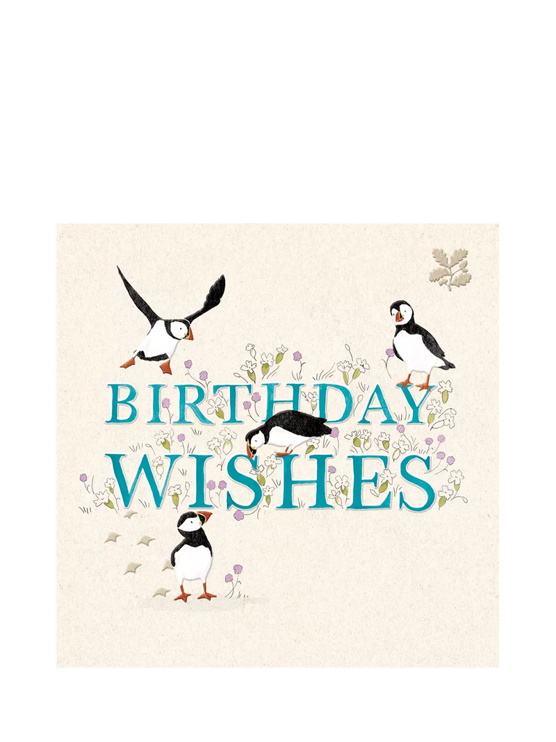 Woodmansterne Puffins birthday card, UK version