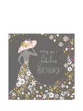 Woodmansterne silhouette lady with hat birthday card, UK version