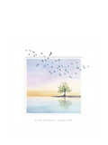 Woodmansterne Tree & Birds sympathy card, UK version