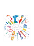 Woodmansterne tools in a circle birthday card, imported from the UK