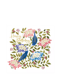 Woodmansterne Birds & Hydrangeas birthday card - British product