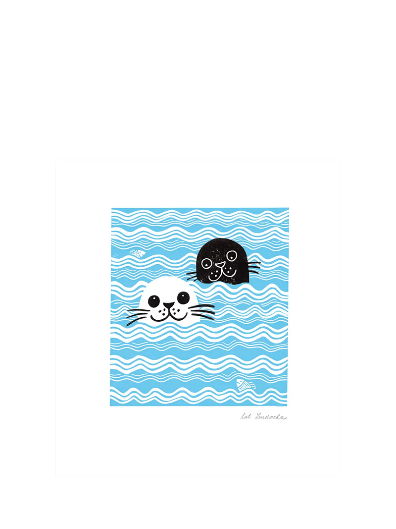 Woodmansterne two seals blank greeting card - British product