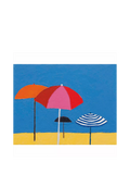 Leaf beach parasols greeting card, imported from the UK
