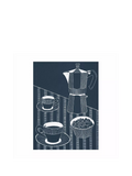 Leaf Moka Pot & Cups greeting card, imported from the UK