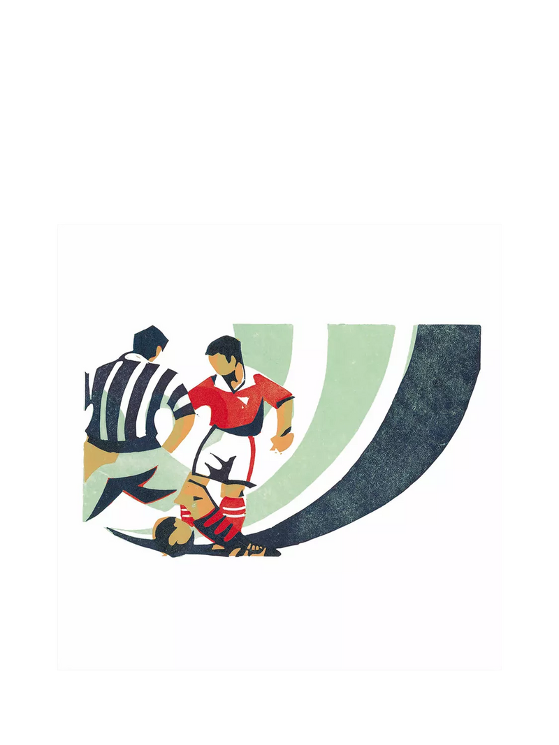 Leaf blank greeting card featuring football design, imported from the UK