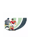 Leaf blank greeting card featuring football design, imported from the UK