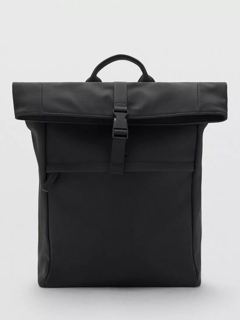 Mango roll top backpack black (British brand)