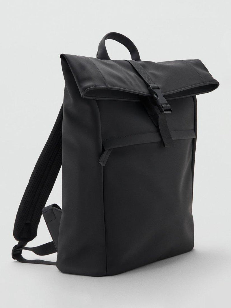 Mango roll top backpack black (British brand)