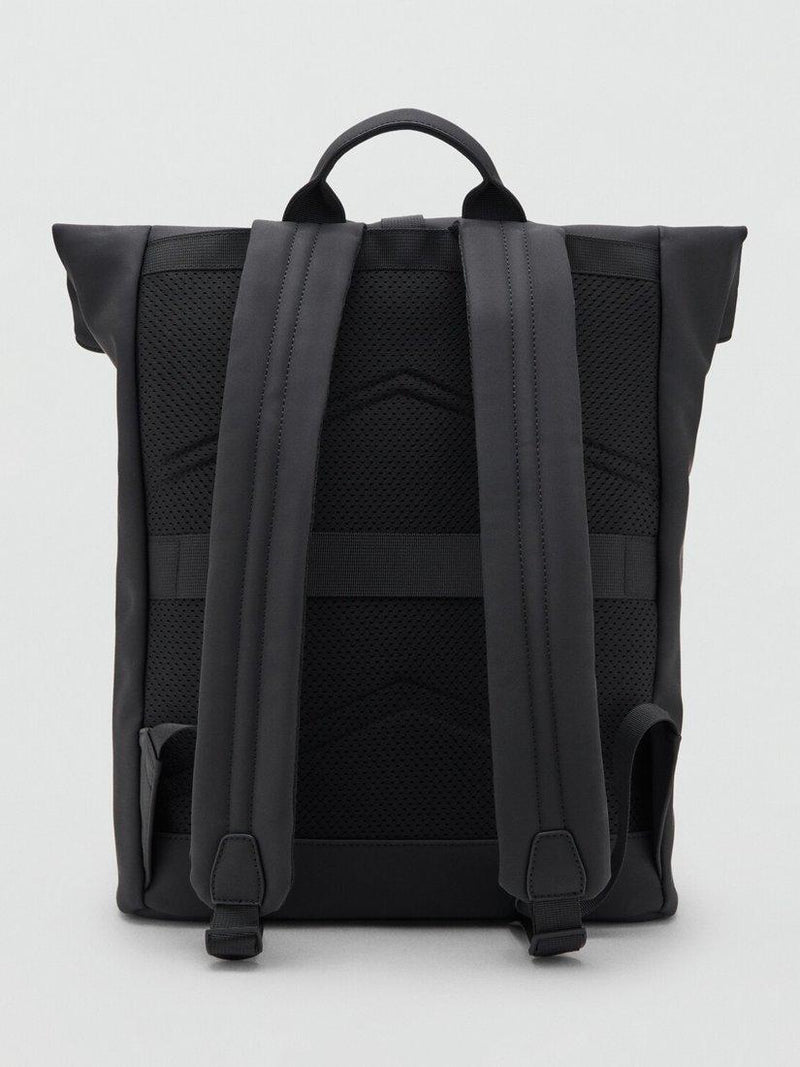 Mango roll top backpack black (British brand)