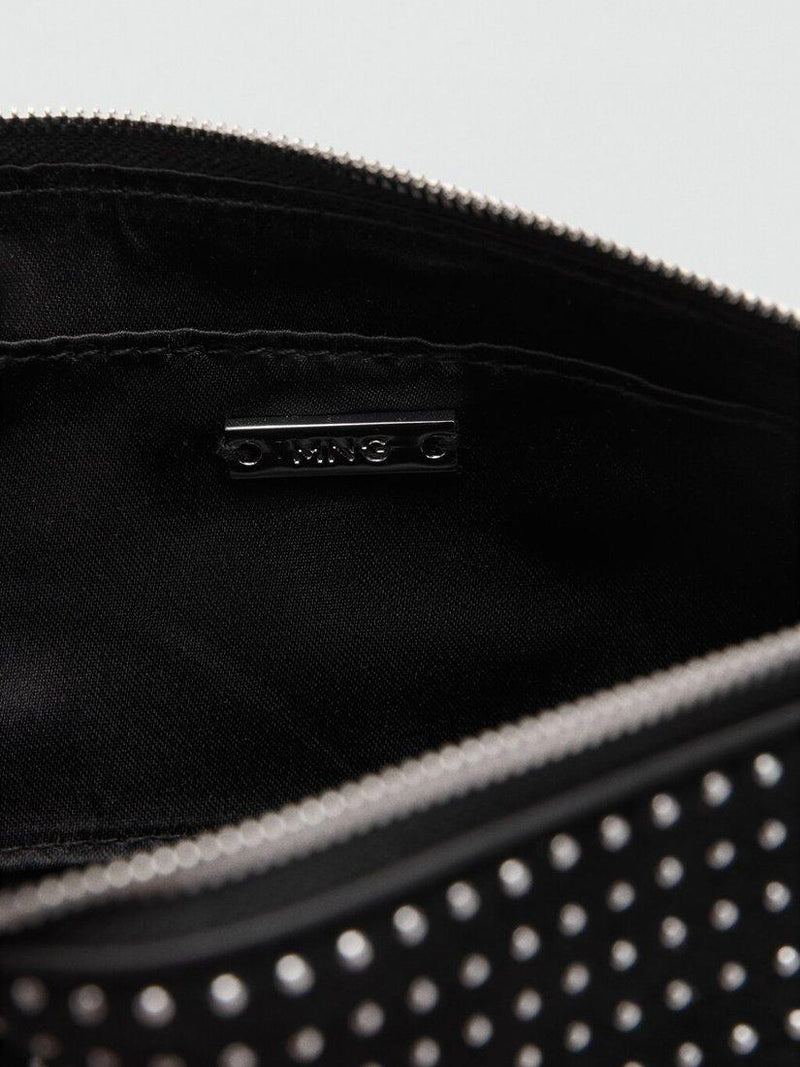 Mango beaded shoulder bag black, UK version