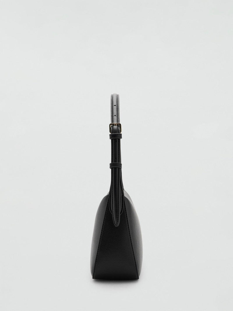 Mango Denia zipped shoulder bag black, UK version
