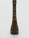 Mango Indira suede studded crossbody bag khaki, UK version
