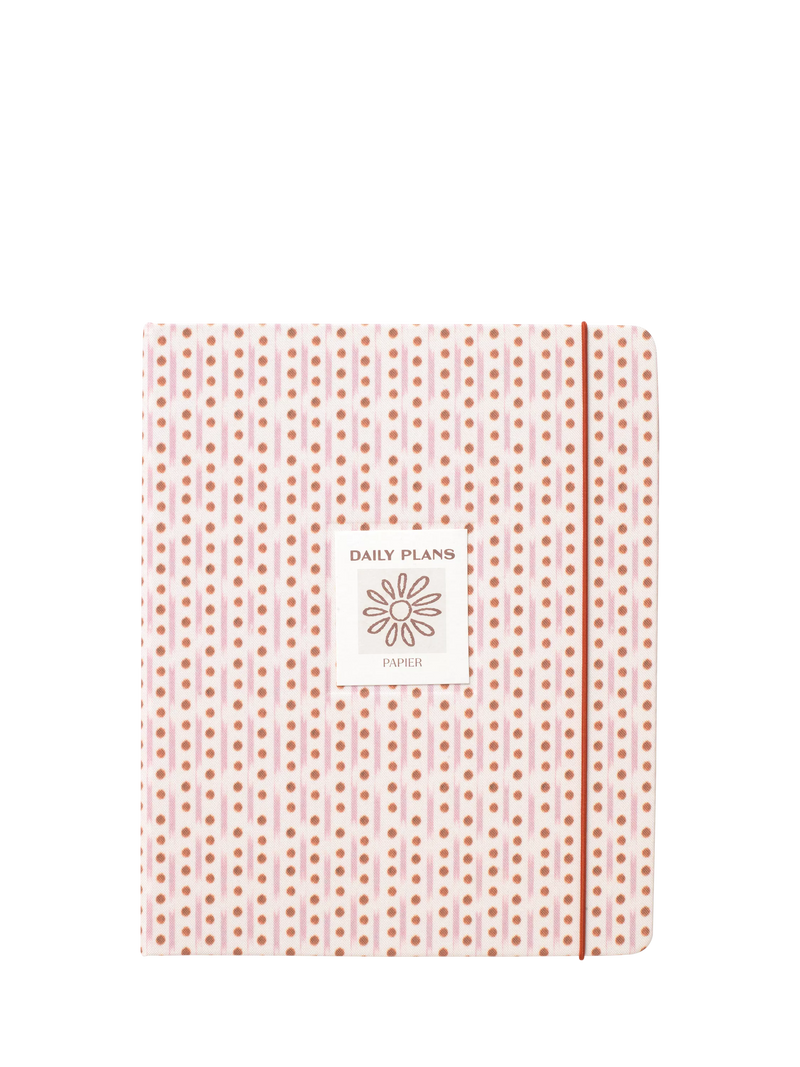 Papier Ikat Stripe planner in pink (British brand)