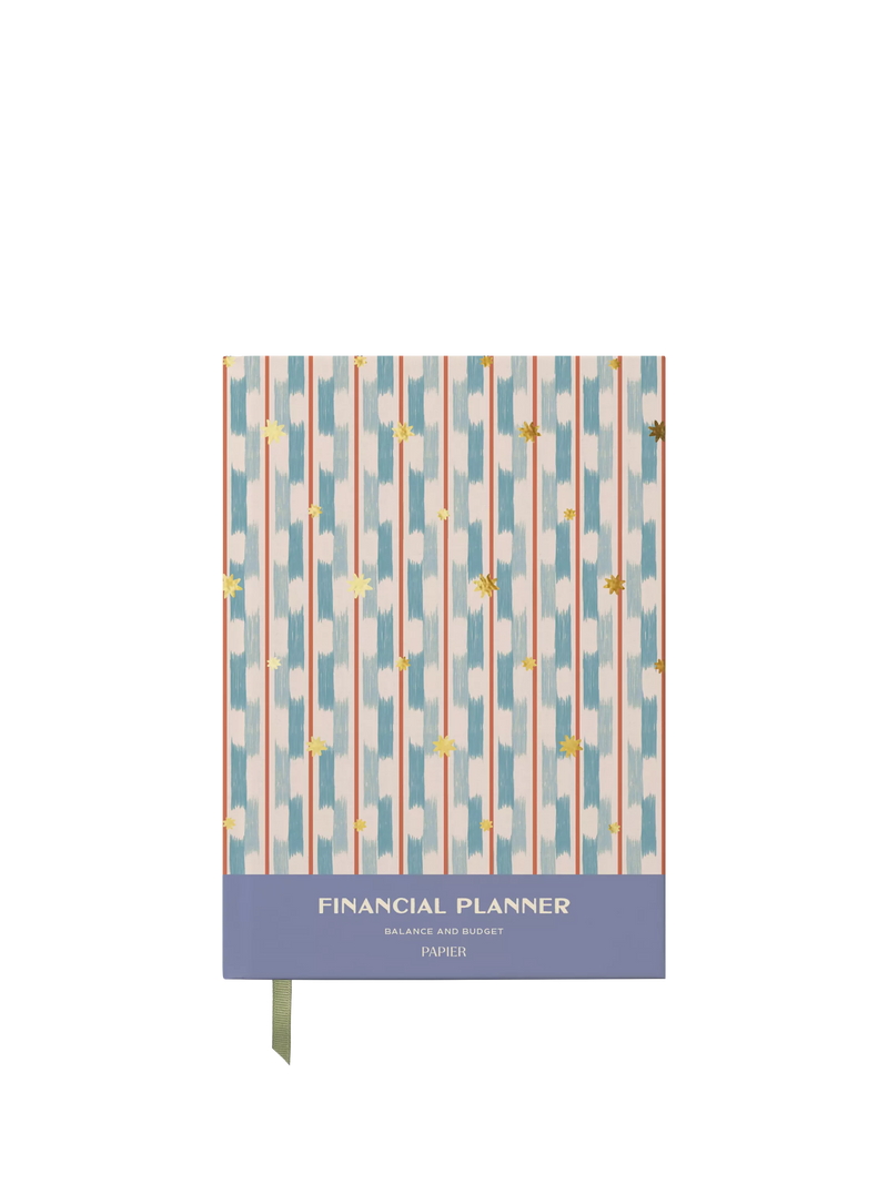 Papier Starry Ikat finance planner Blue A5 - British product