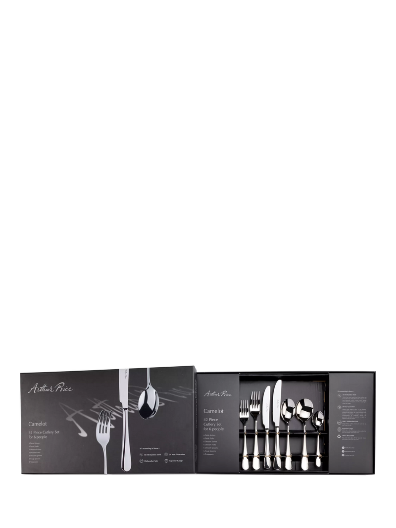 Arthur Price Camelot cutlery set 42 piece 6 place settings - British product