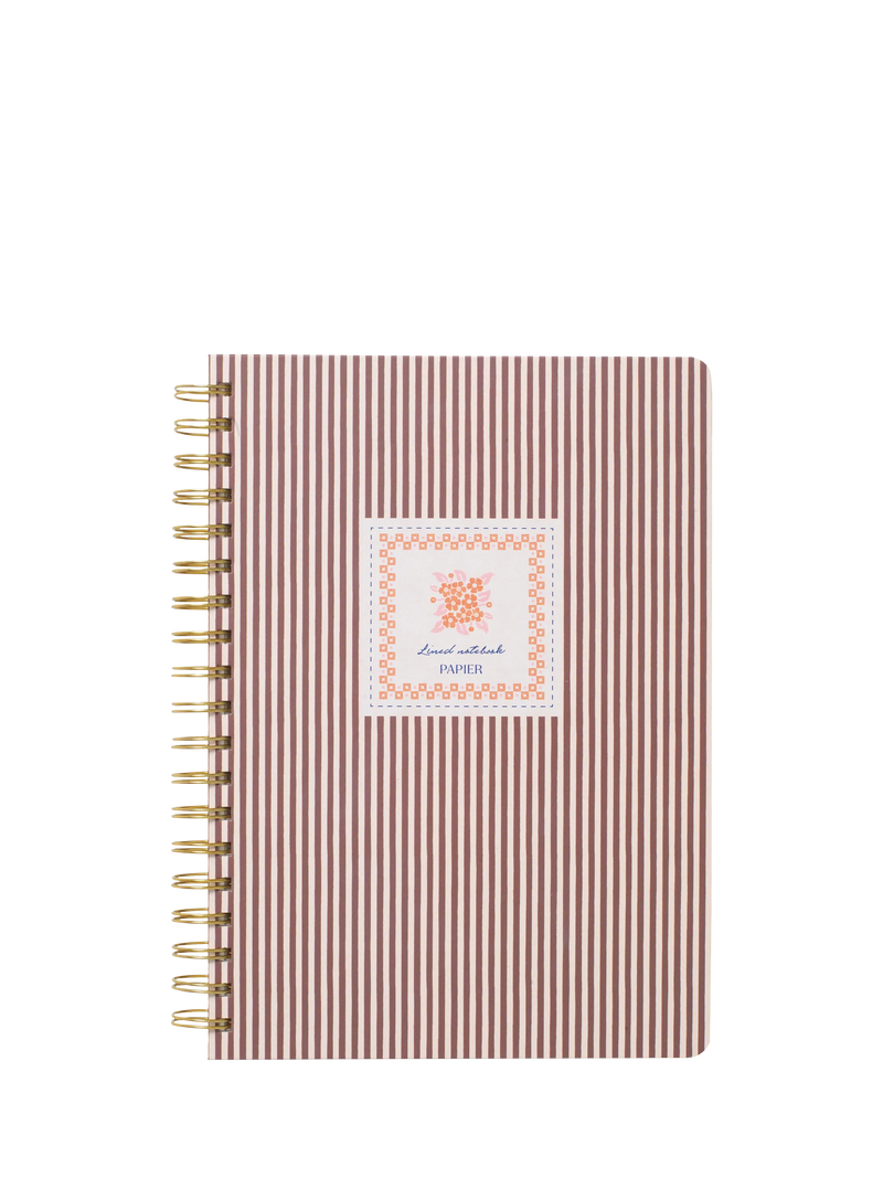 Papier striped bloom notebook beige - British brand