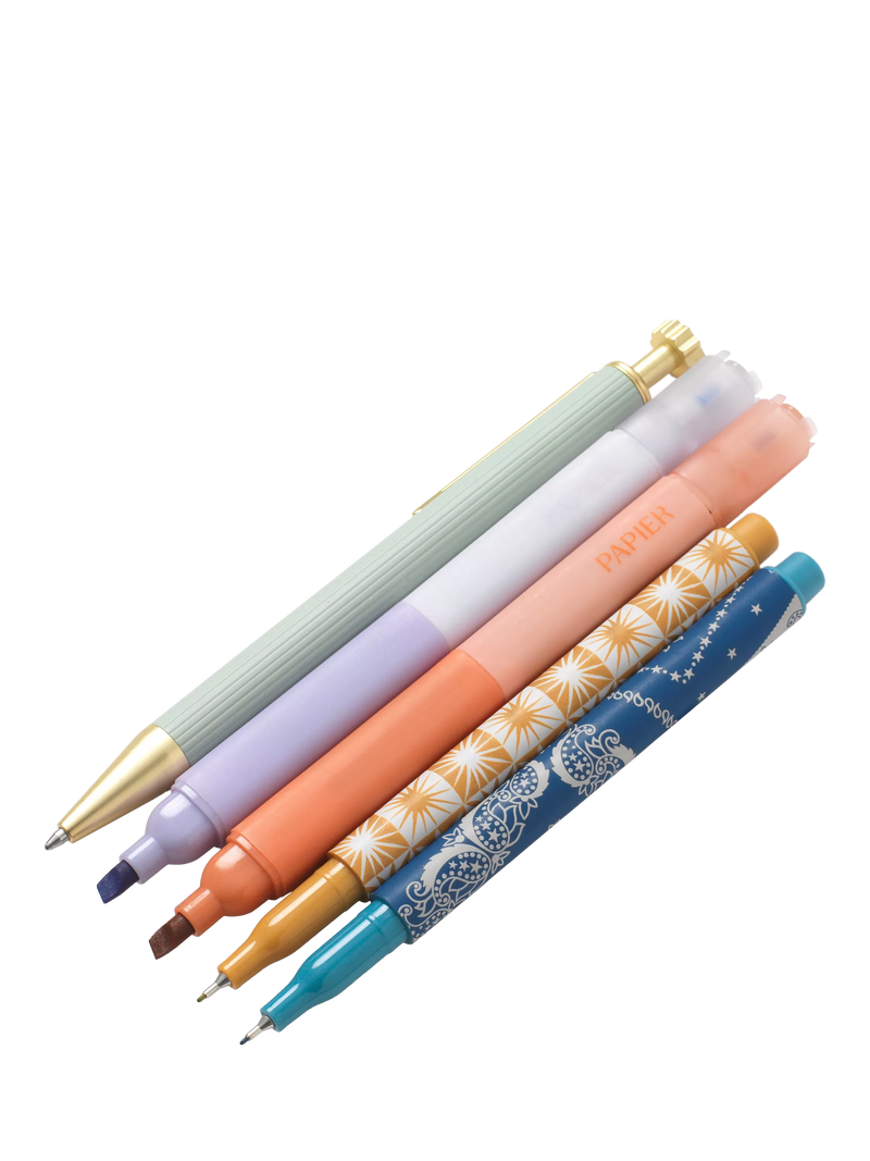 Papier Solstice Pen Gift Set with multi coloured inks, UK version