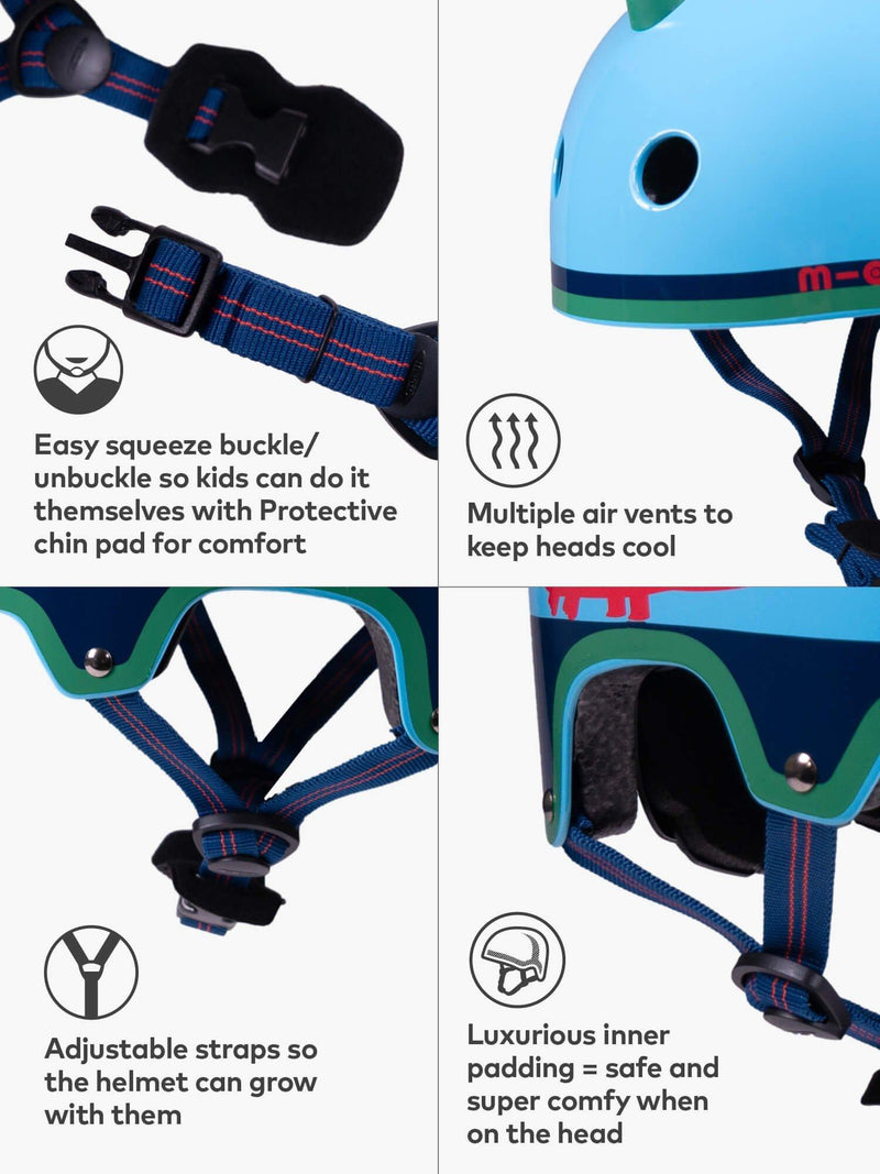 Micro Scooters kids dinosaur safety helmet, imported from the UK