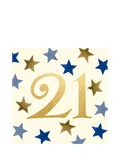 Emma Bridgewater 21st birthday greeting card with stars, UK version