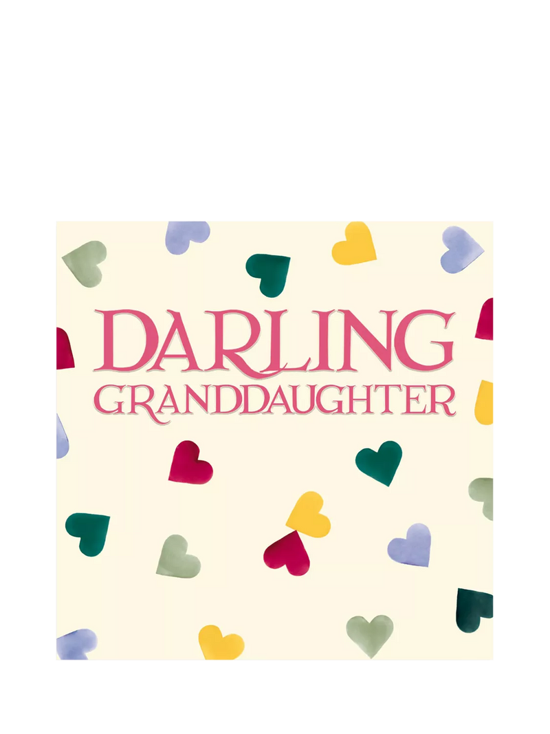 Emma Bridgewater Hearts Granddaughter Birthday Card (British brand)