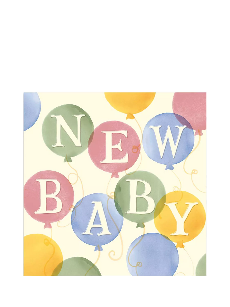 Emma Bridgewater balloons new baby card, UK version