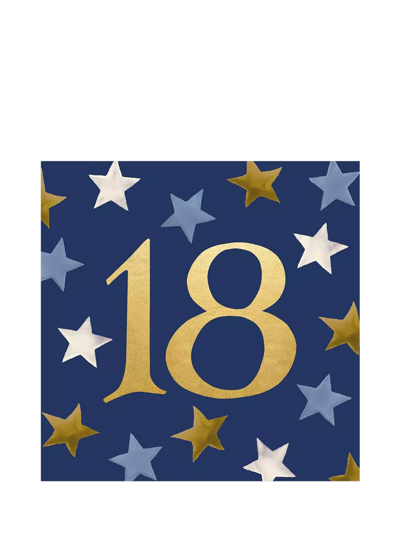 Emma Bridgewater Stars On Blue 18th birthday card - British product