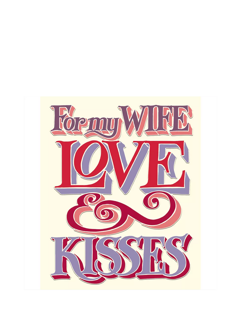 Emma Bridgewater Love & Kisses Wife anniversary card, UK version