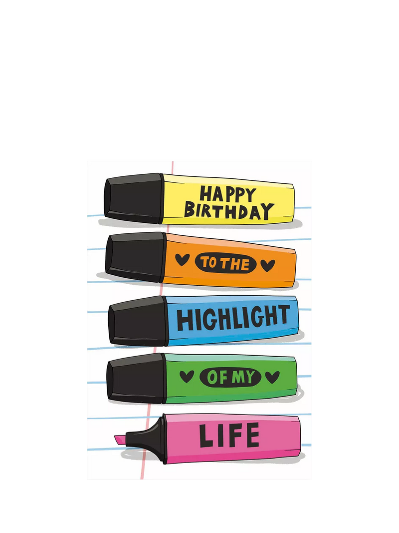 Running With Scissors highlighter pens greeting card - British product