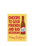 Running With Scissors beer bottle birthday card, imported from the UK
