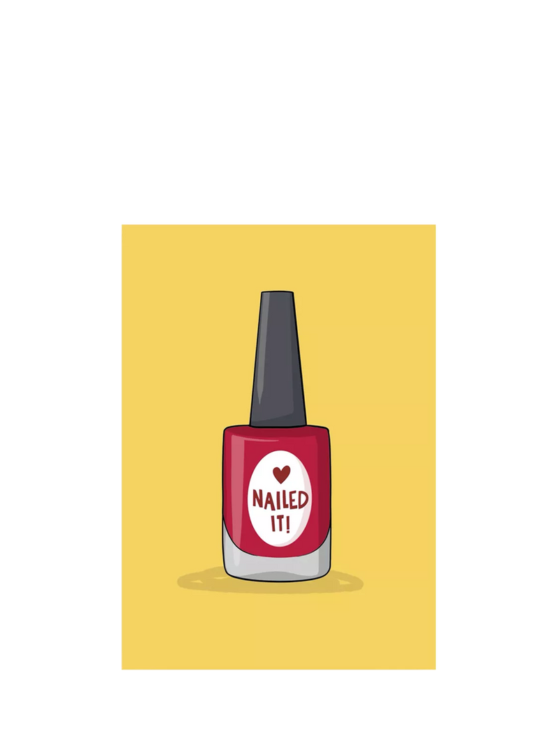 Running With Scissors nail varnish congratulations card (British brand)