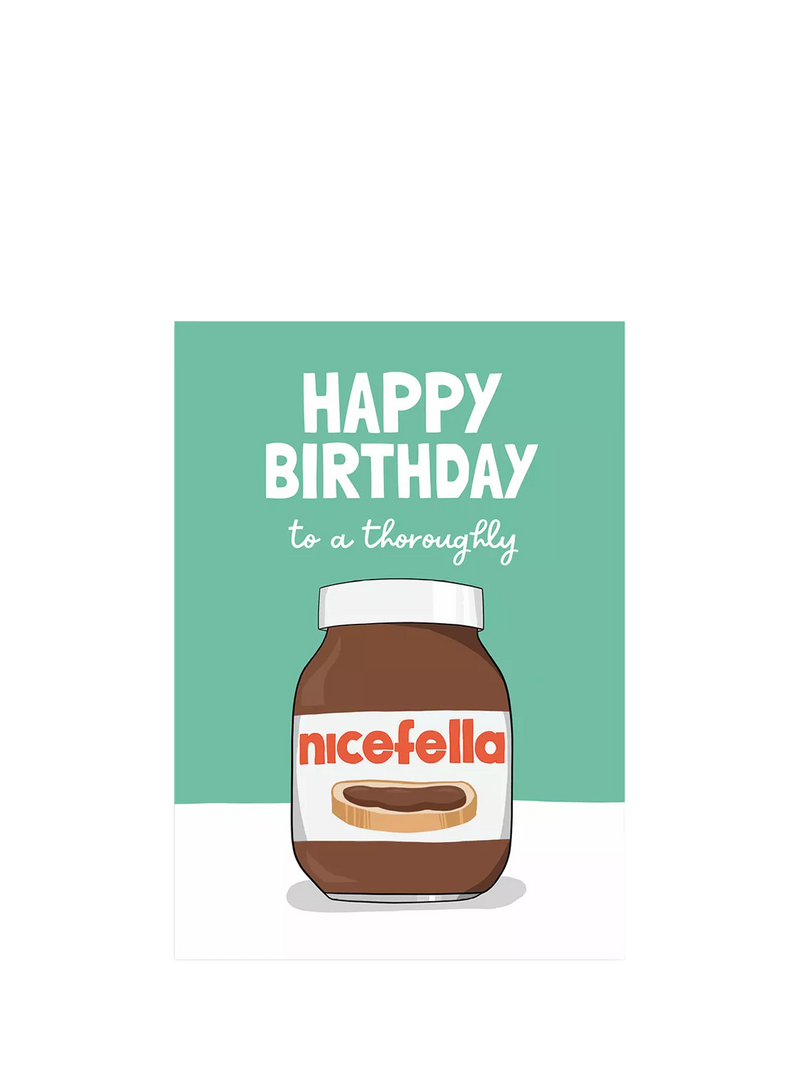 Running With Scissors chocolate spread birthday card, UK version